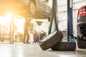Mechanic Maitland with tires